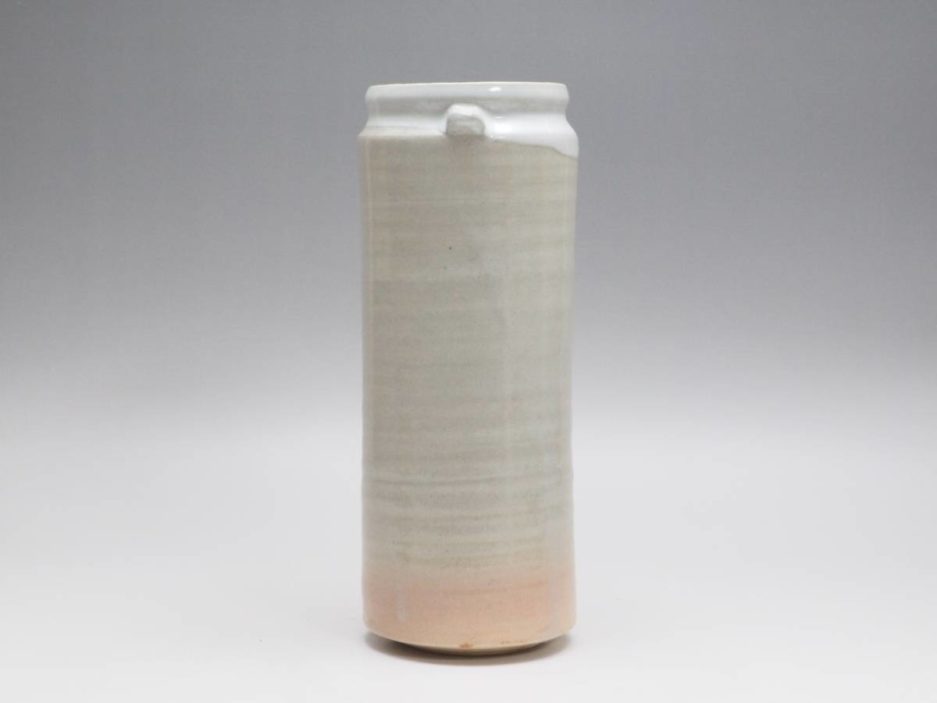 Vase fleurs japon hagi ware blanc rose