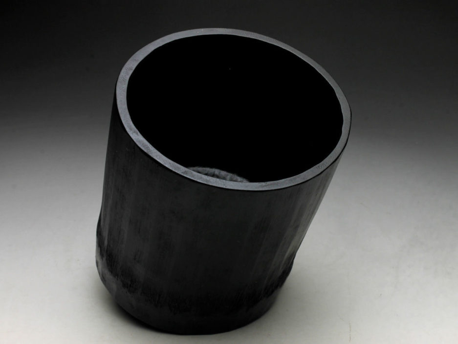 Vase bambou noir ikebana Japon