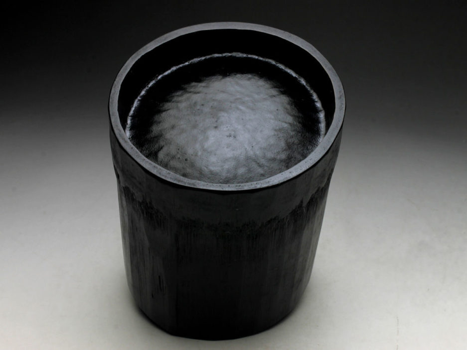 Vase bambou noir ikebana Japon