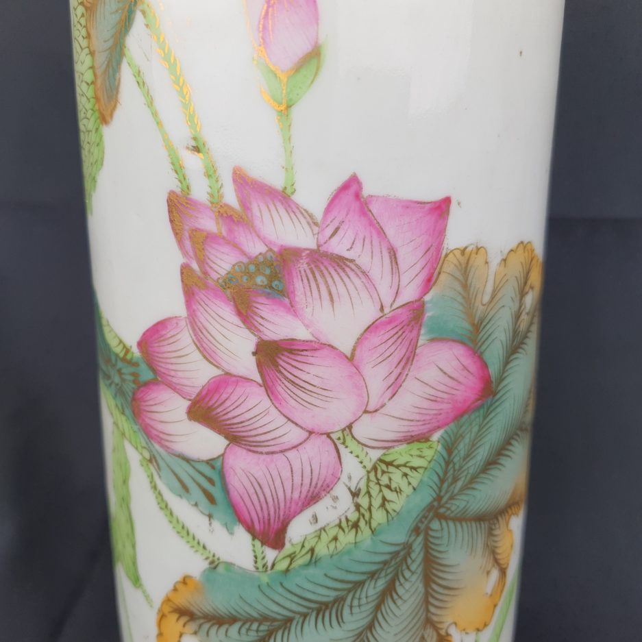 Vase japonais céramique fleur lotus