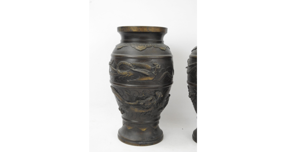 Vases bronze japon art japonais dragon phoenix