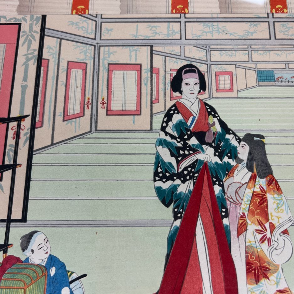 estampe japonaise théâtre samourai kabuki jeunes japon