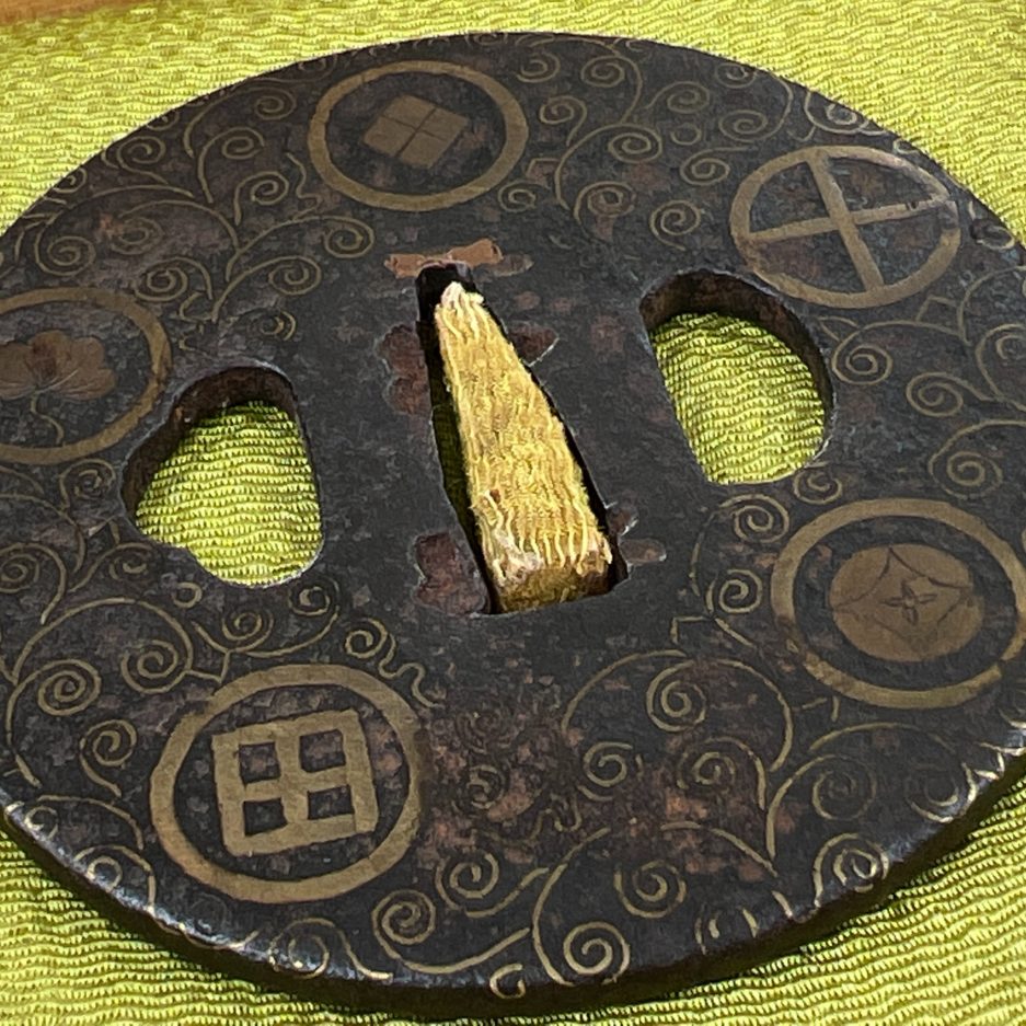 Tsuba heian jo japon emblemes japonais mon kogeiya