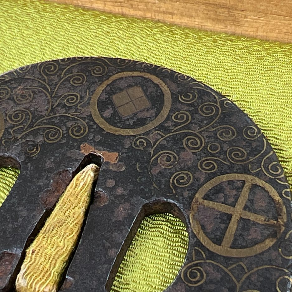 Tsuba heian jo japon emblemes japonais mon kogeiya