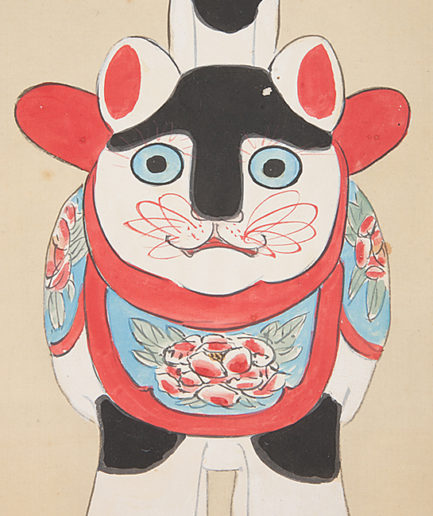 kakemono estampe chien inuhariko japon