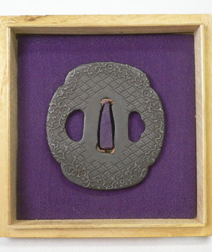 tsuba mokko gata japon fleurs edo