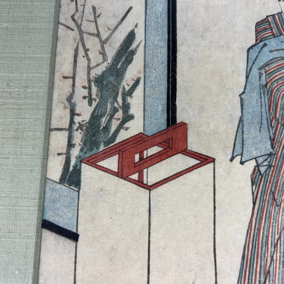 Estampe japonaise Toyokuni Kunisada Homme nécessaire à fumer