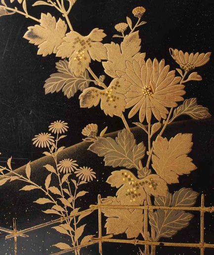 Boîte laquée japonaise cadeau original laque japon chrysanthemes