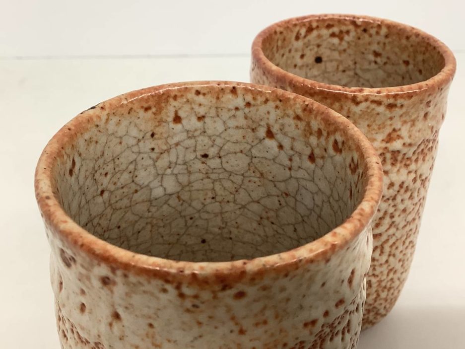 Tasses à thé japonaises Mino ware Shino ware Mizuno Shuzan