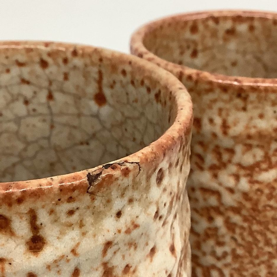 Tasses à thé japonaises Mino ware Shino ware Mizuno Shuzan