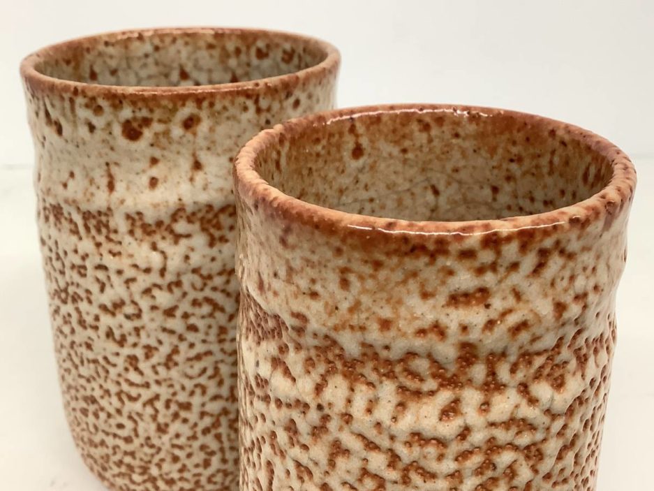 Tasses à thé japonaises Mino ware Shino ware Mizuno Shuzan