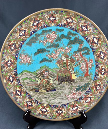 Plat cloisonné japon samourai art décoratif japonais