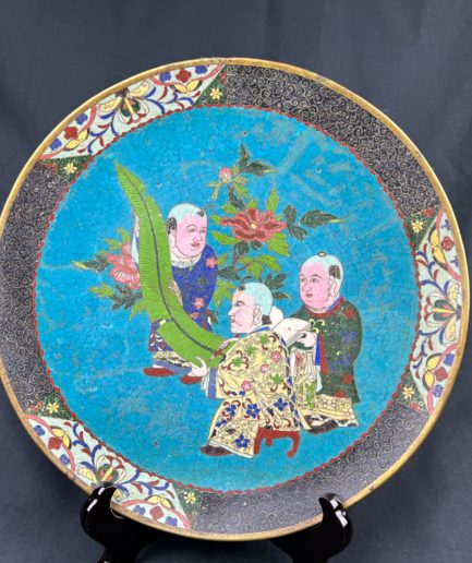 Plat cloisonné japon jeunes enfants