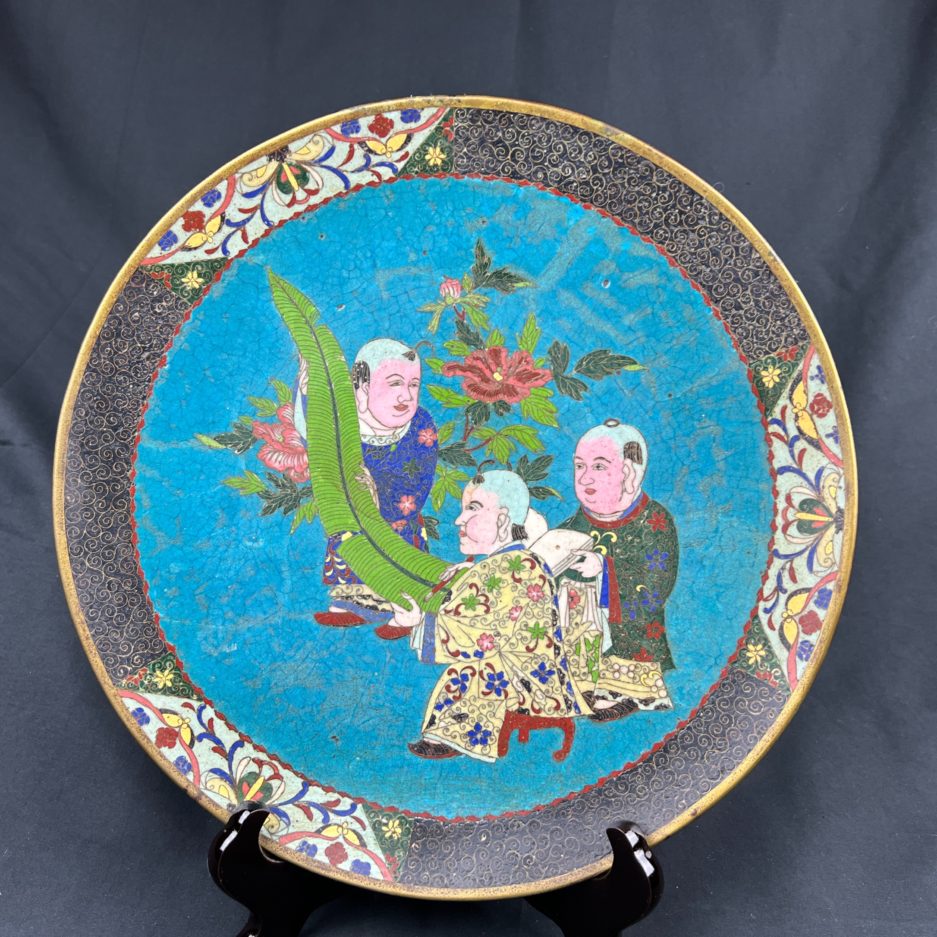 Plat cloisonné japon jeunes enfants