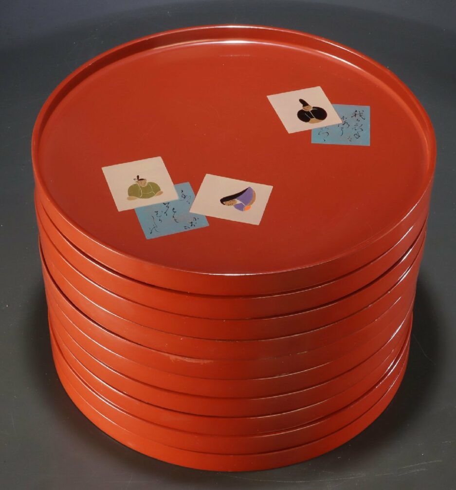 Assiette bois laqué rouge japon cadeau