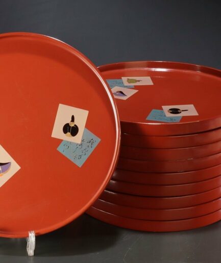 Assiette bois laqué rouge japon cadeau