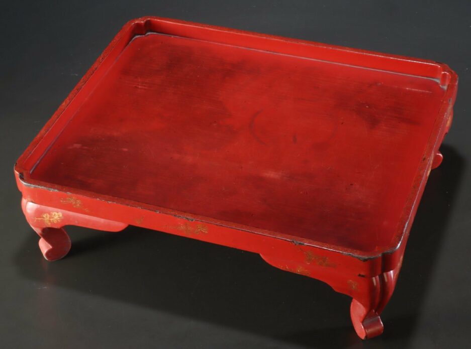 table plateau laque japon rouge thé chanoyu