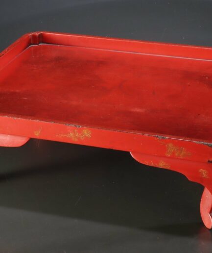 table plateau laque japon rouge thé chanoyu