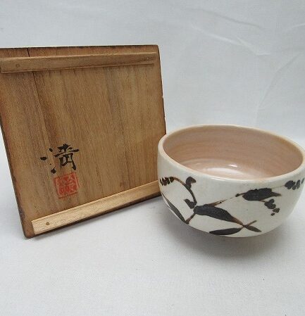 Bol à thé blanc bambou macha japon