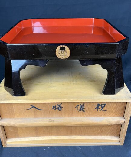 Table basse Japon table à thé laquée rouge Showa