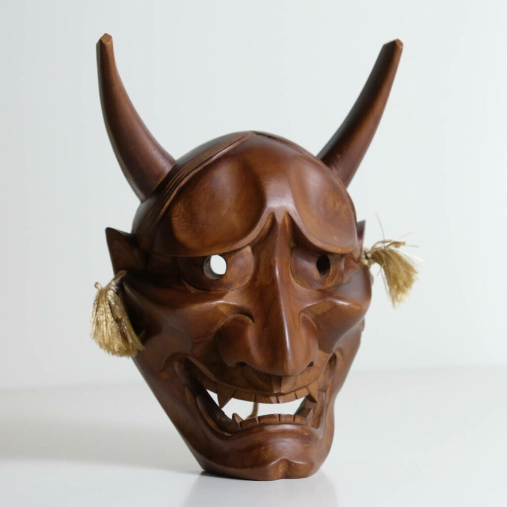 MASQUE NÔ JAPONAIS en bois Masque Hannya L 18,5 x L 25,5 H 12 cm Art
