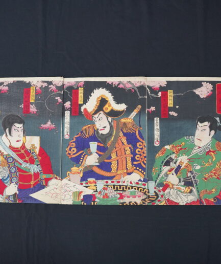 Estampe japonaise Théatre japonais Kabuki Toyohara Kunichika - Kogeiya Luc Hedin