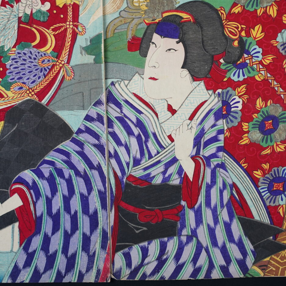 Estampe japonaise Théatre japonais Kabuki Baido Kumimasa III Utagawa - Kogeiya Luc Hedin