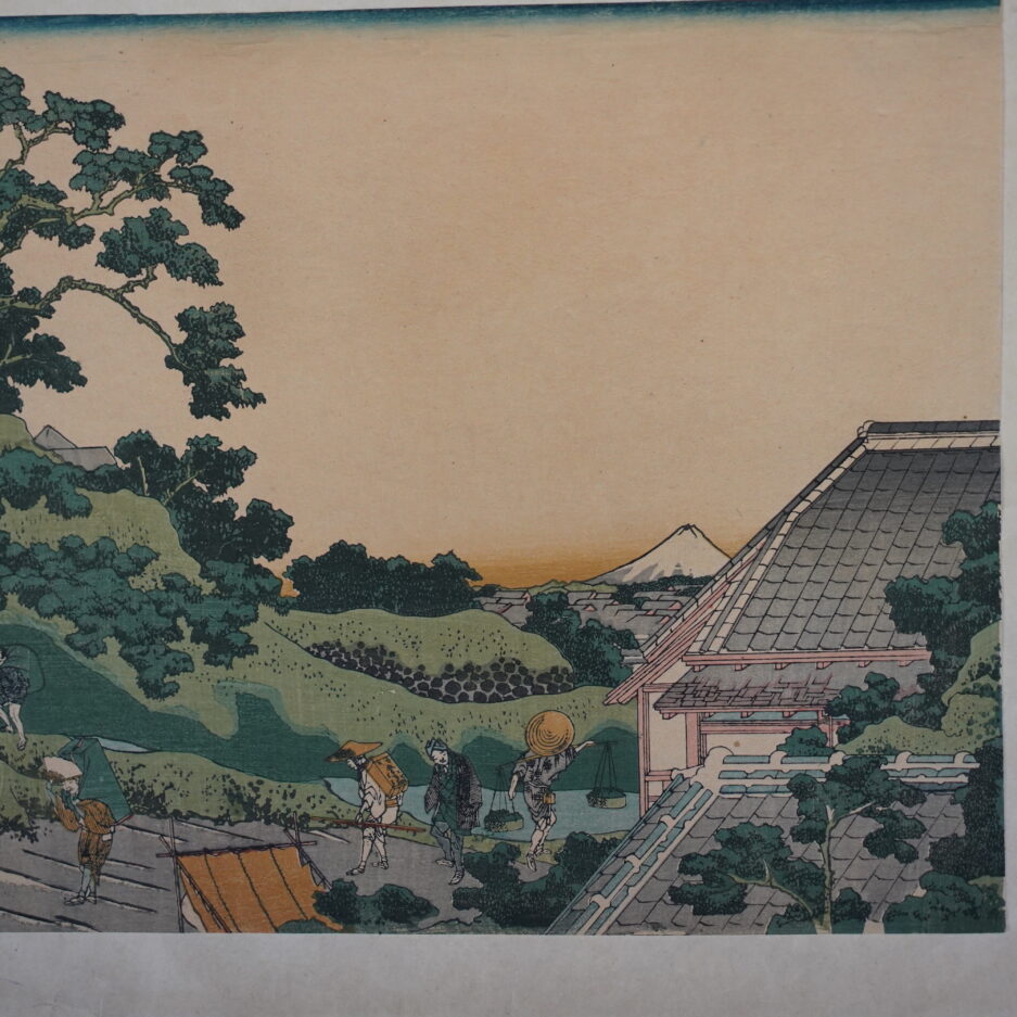 Estampe Hokusai 36 vues du Mont Fuji Vue de Surugadai à Edo.