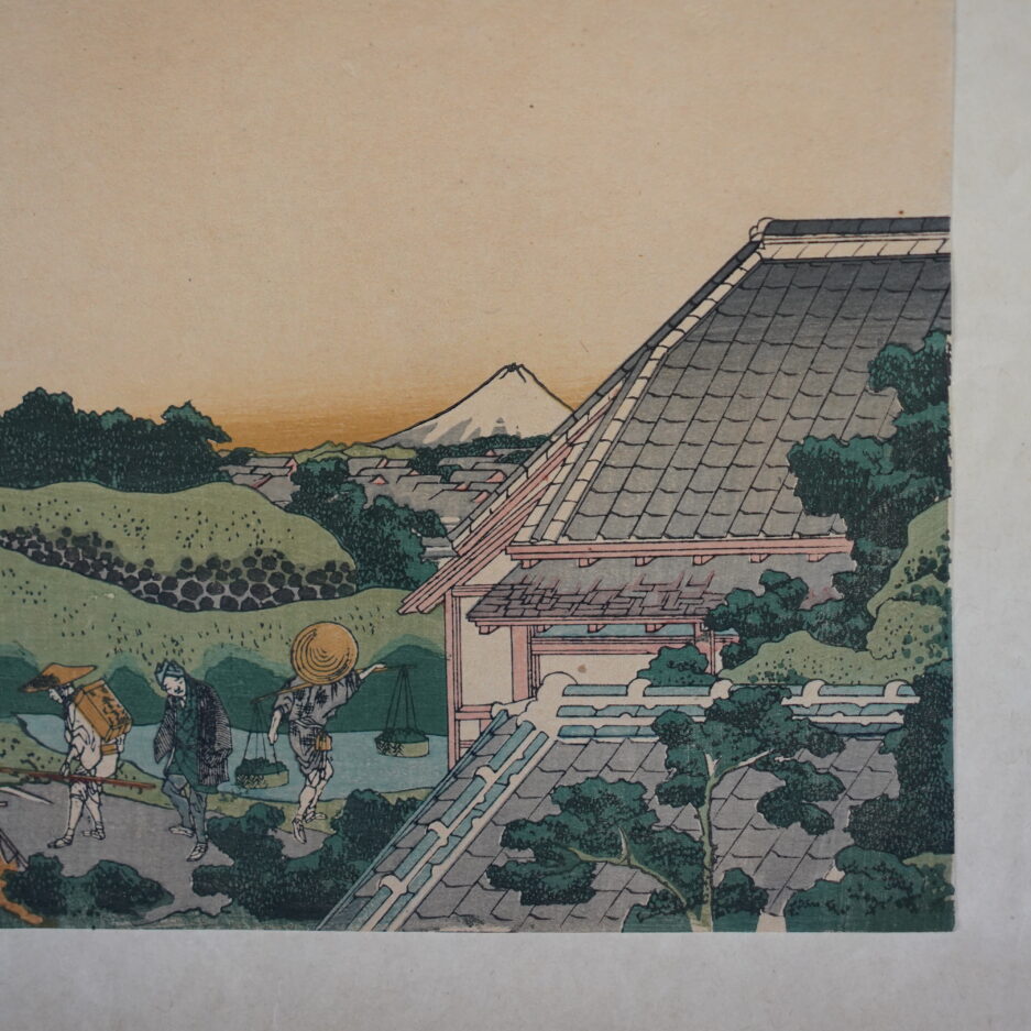 Estampe Hokusai 36 vues du Mont Fuji Vue de Surugadai à Edo.