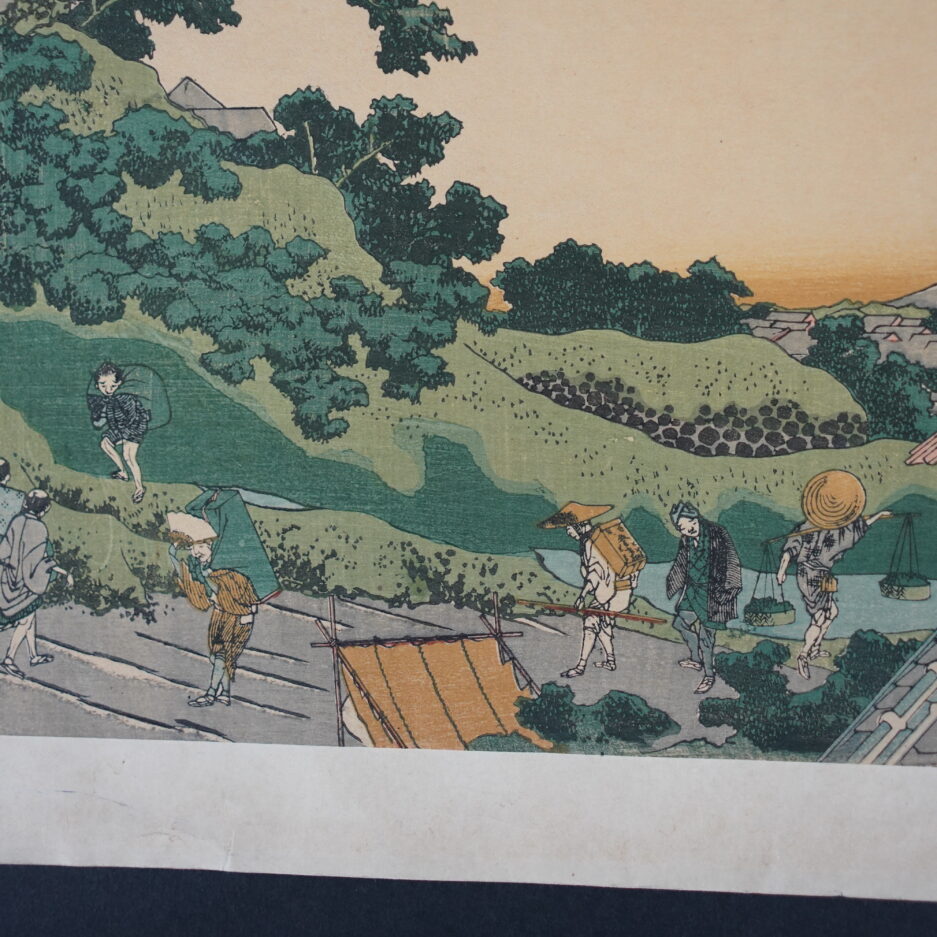 Estampe Hokusai 36 vues du Mont Fuji Vue de Surugadai à Edo.