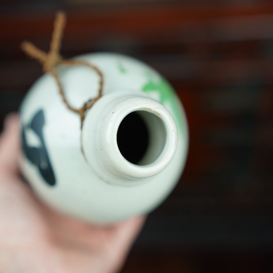 Bouteille à sake vintage Tokkuri kanji japon décoration Luc Hedin Kogeiya
