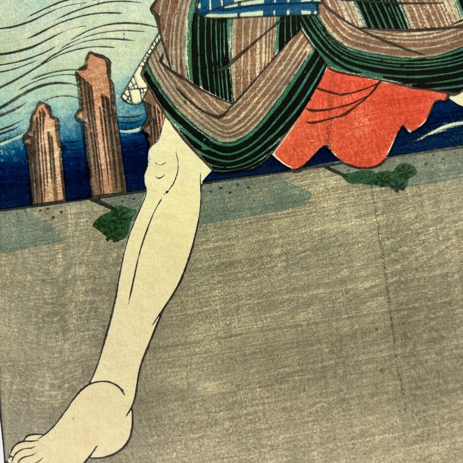 Estampe japonaise ukiyo-e Yoshiiku acteur kabuki Ichikawa