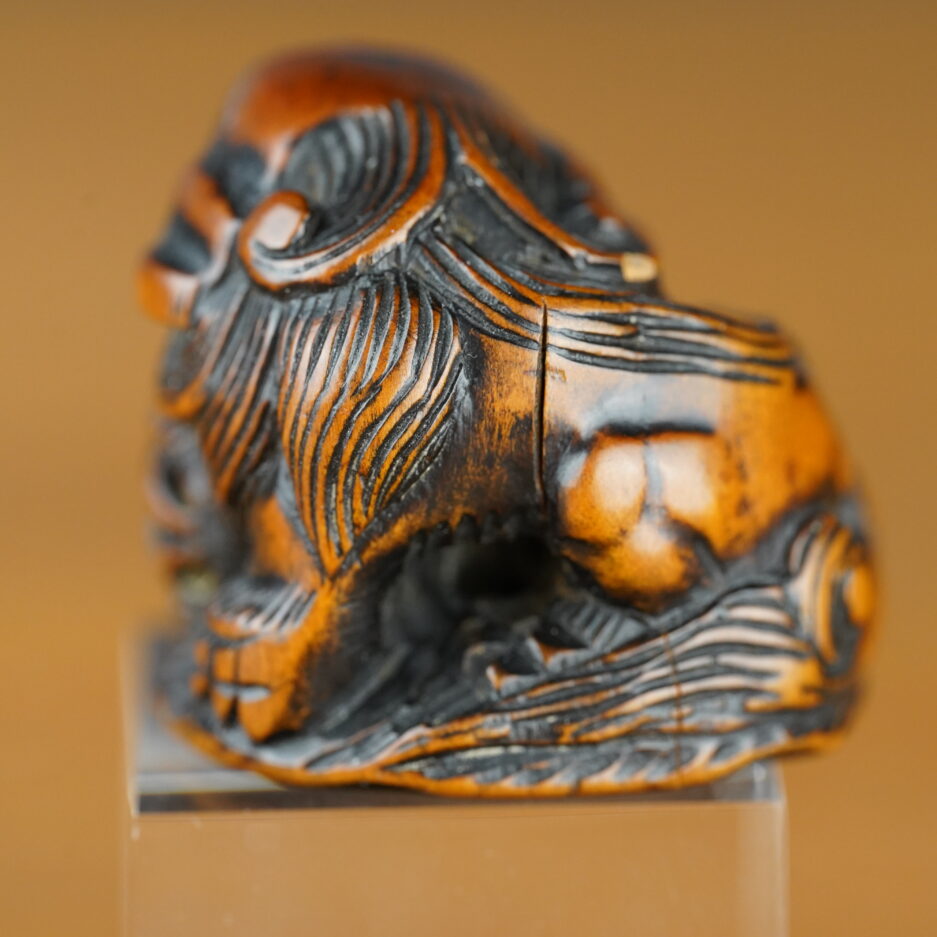 Netsuke japonais kara-shishi shishi Minkoku