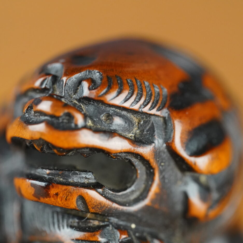 Netsuke japonais kara-shishi shishi Minkoku