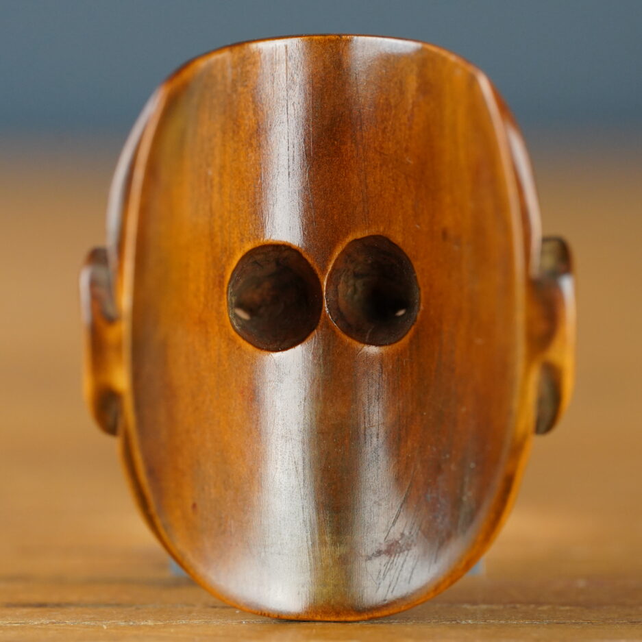 Netsuke japon masque homme en bois