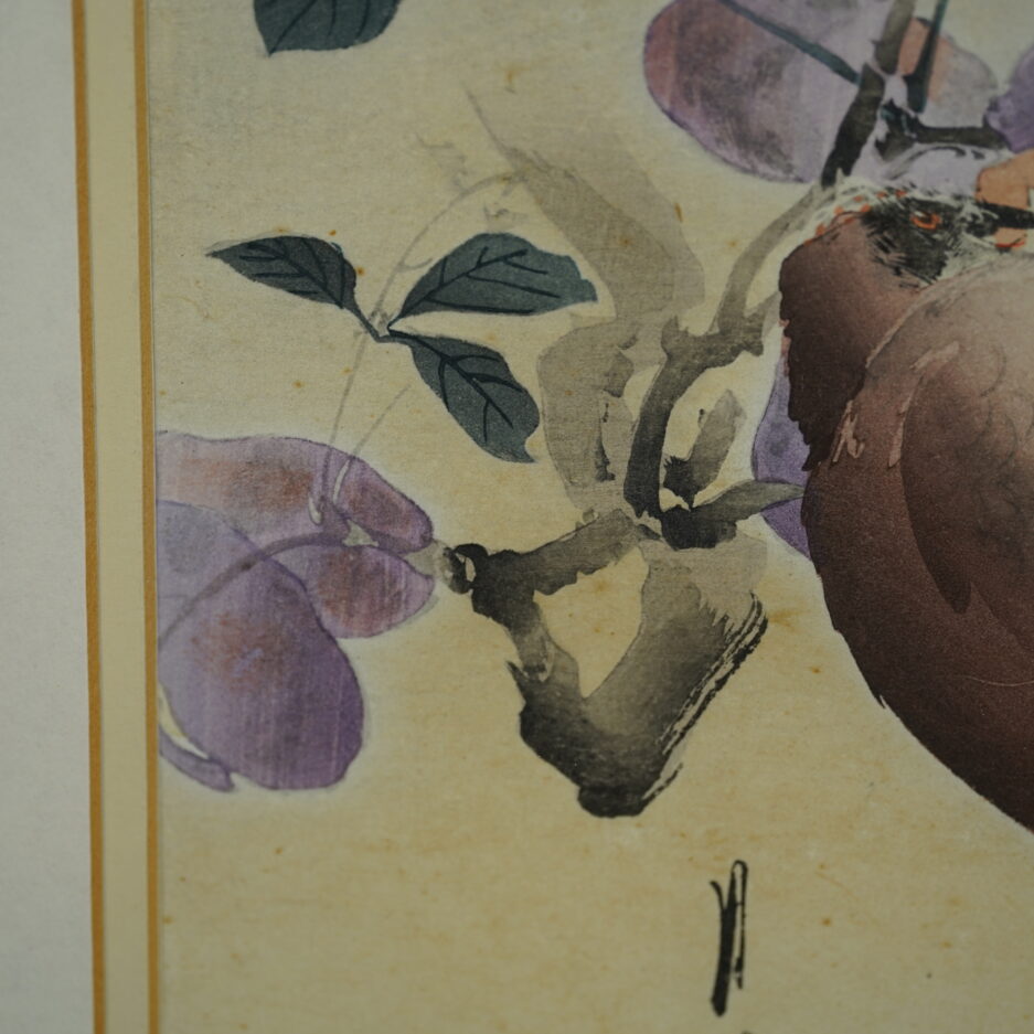 estampe ogata gekko oiseau fleurs de cerisier sakura Japon