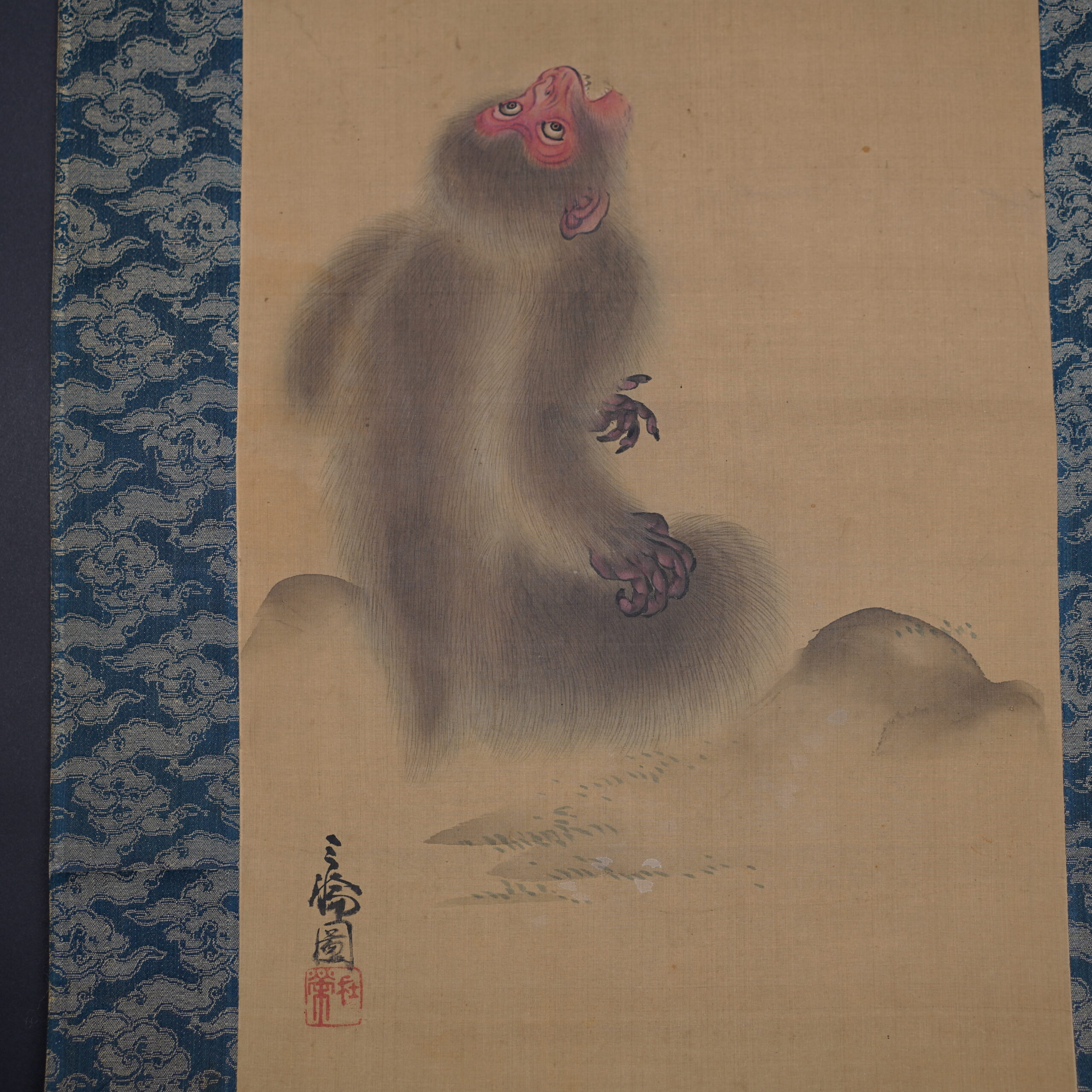 kakejiku-kakemono-singe-japonais-lune-baien-edo-luc-hedin-antiquaire-art-japonais-04585 Kakemono kakejiku singe Japon Baien I Luc Hédin antiquaire art japonais Kogeiya