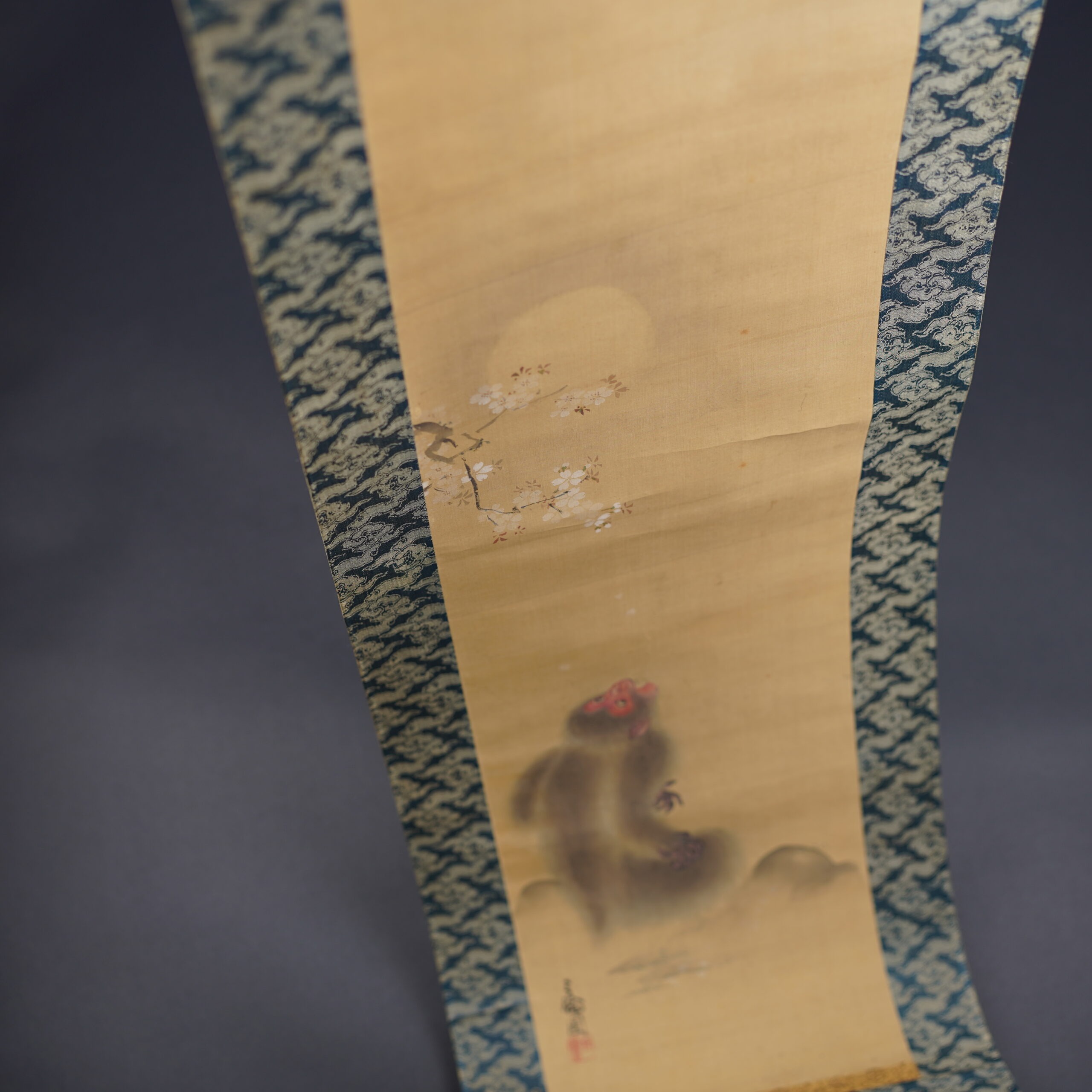 kakejiku-kakemono-singe-japonais-lune-baien-edo-luc-hedin-antiquaire-art-japonais-04595 Kakemono kakejiku singe Japon Baien I Luc Hédin antiquaire art japonais Kogeiya