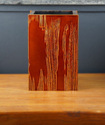 Vase en bois laqué kōgei de type hida shunkei – XXe s.